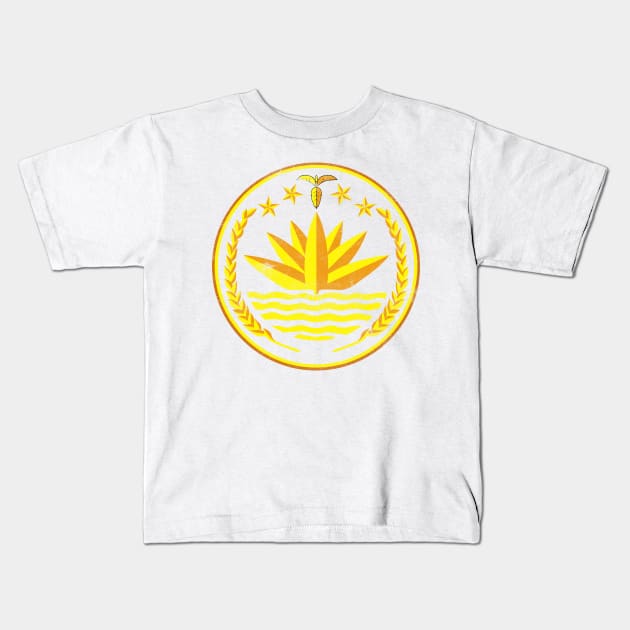 Bangladesh / Vintage Look Crest Design Kids T-Shirt by DankFutura